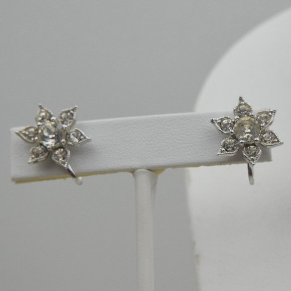 MCM Vintage BOGOFF Rhinestone & Silver Tone Necklace & Earring Set Parure - Picture 4 of 17